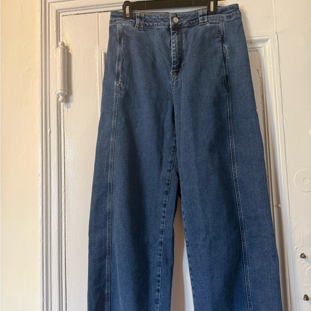 High-Rise Lacoste Wide Leg Women's Jeans